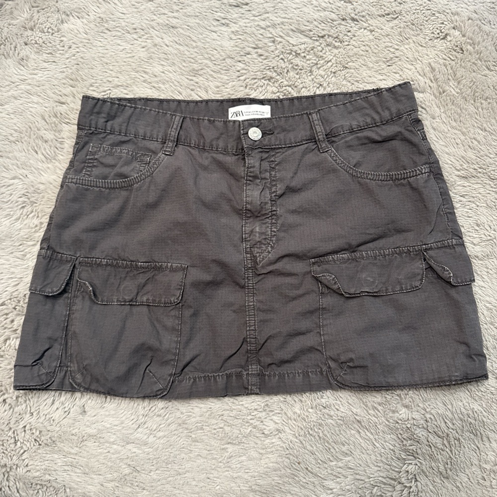 Zara Charcoal Cargo Skirt